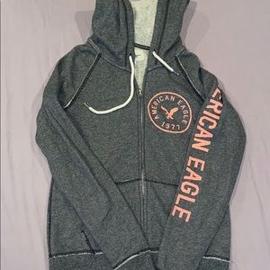 Zip up, American Eagle sweatshirt. Grey